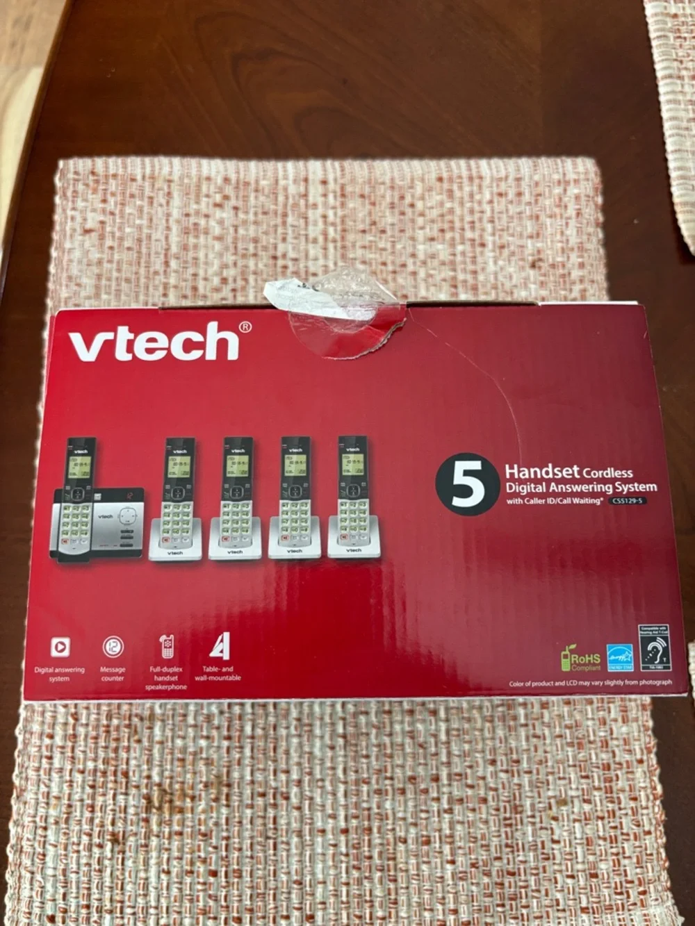 VTech 5-Handset Cordless Phone System DECT Home Phone NIB Black